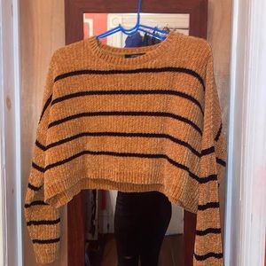 NWOT Cropped striped knit sweater